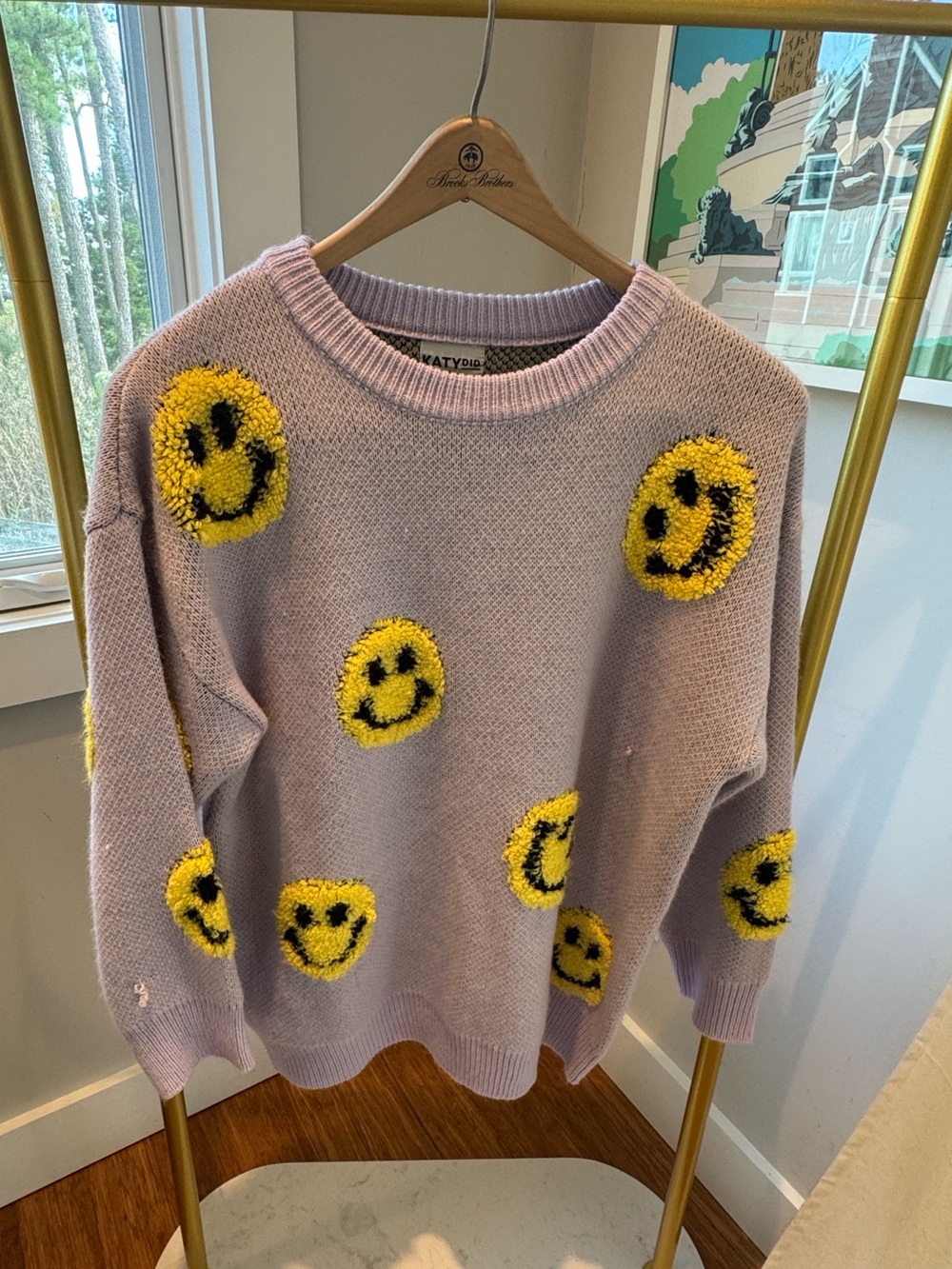 Light Purple Smiley Face Sweater